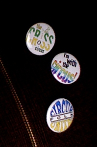 buttons we\'re selling for merch
